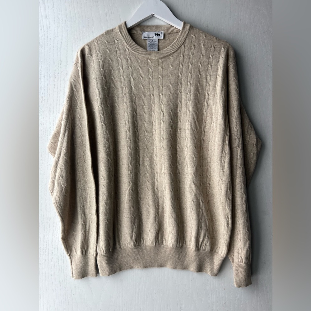I Levrieri Men's M Cashmere 50/50 Silk Cable Knit Gray Sweater Italy